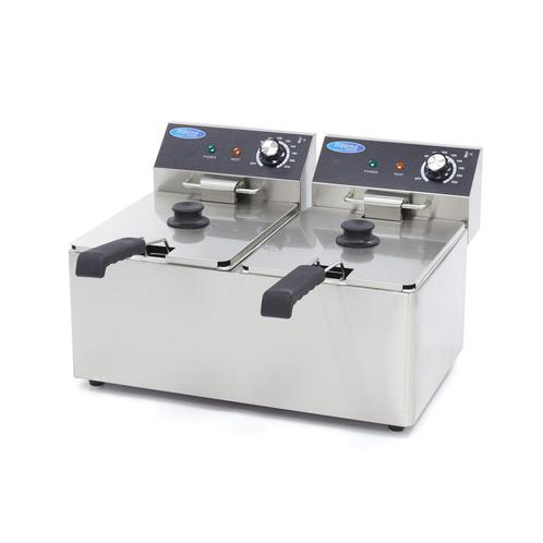 Frituurpan - 2x 8 L - 2 Manden - tot 2,8 Kg Frites, Witgoed en Apparatuur, Frituurpannen, Nieuw, Duo-friteuse, 4 liter of meer