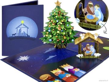Pop-up kaart Kerststal Geboorte van Jezus Kerstkaart beschikbaar voor biedingen