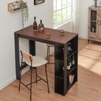 Bartafel Danderyd met 3 planken 120x60x105,5 cm zwart en wal, Huis en Inrichting, Tafels | Eettafels, Verzenden, Nieuw