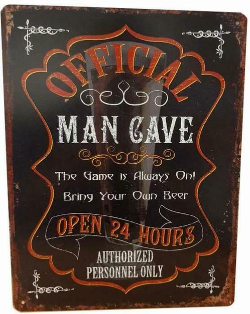 Official man cave reclamebord, Verzamelen, Merken en Reclamevoorwerpen, Nieuw, Verzenden
