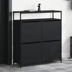 vidaXL Schoenenkast met 4 klaplades 100x34x112 cm zwart, Huis en Inrichting, Verzenden, Nieuw