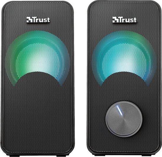 Trust Arys - Compacte 2.0 RGB Speaker - Zwart, Audio, Tv en Foto, Luidsprekers, Verzenden