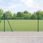 vidaXL Hecke met palen Groen 1.2 x 25 m Staal, Verzenden, Nieuw, IJzer