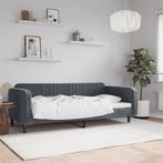 vidaXL Slaapbank 90x190 cm fluweel donkergrijs, Huis en Inrichting, 90 cm, Eenpersoons, Verzenden, Nieuw