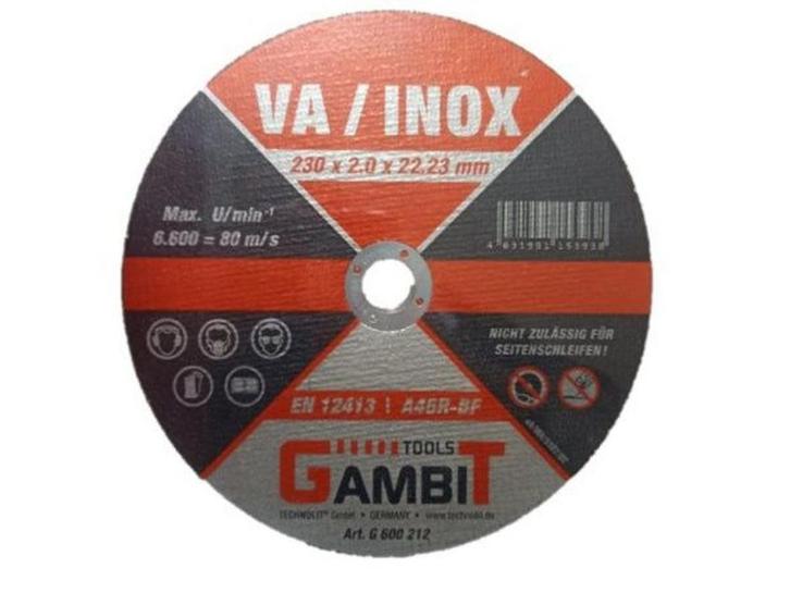 Gambit Doorslijpschijven 230x2,0x22,23 mm - VA INOX - 25, Huis en Inrichting, Overige Huis en Inrichting, Nieuw, Verzenden