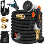 Flexibele Tuinslang - Inc. sproeikop - 45 meter - Zwart, Verzenden, Nieuw