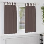 vidaXL Gordijnen met gordijnen 2 pcs Donkerbruin Polyester, Huis en Inrichting, Stoffering | Gordijnen en Lamellen, Verzenden