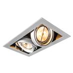 Inbouwspot staal AR111 verstelbaar 2-lichts - Oneon, Huis en Inrichting, Lampen | Spots, Nieuw, Overige materialen, Design