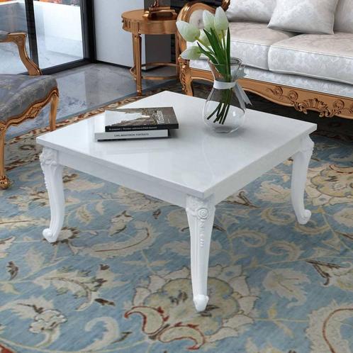 vidaXL Salontafel 80x80x42 cm hoogglans wit, Huis en Inrichting, Tafels | Salontafels, 50 tot 100 cm, Vierkant, Nieuw, Overige materialen