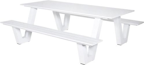 Outdoor Living Picknicktafel Breeze Wit, Tuin en Terras, Picknicktafels, Nieuw, Aluminium, Rechthoekig