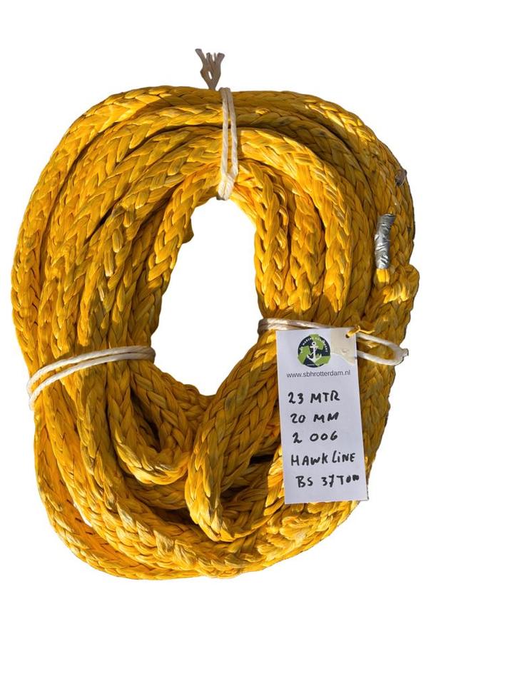 Hawk-Line Touw UHMPE 23Mtr 20 MM BS 37,4 Ton 2 Ogen NIEUW..., Watersport en Boten, Beroepsscheepvaart, Nieuw, Verzenden