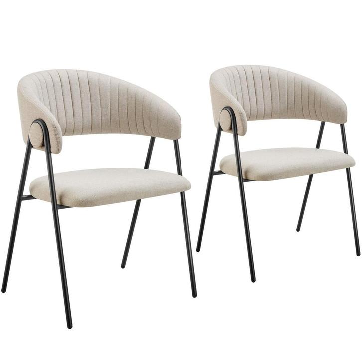 Eetkamerstoel Bedano, gestoffeerd, geweven stof, 150 kg - gr, Huis en Inrichting, Stoelen, Verzenden