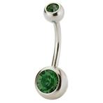 Fako Bijoux® - Navelpiercing - Kristal - Donkergroen, Verzenden, Nieuw