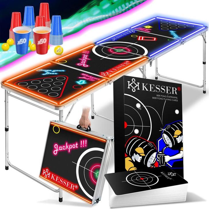 KESSER® LED Beerpong Tafel - Bierpong Tafel - Verstelbaar -, Huis en Inrichting, Overige Huis en Inrichting, Nieuw, Verzenden