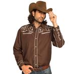 Cowboy Shirt Heren Bruin, Verzenden, Nieuw