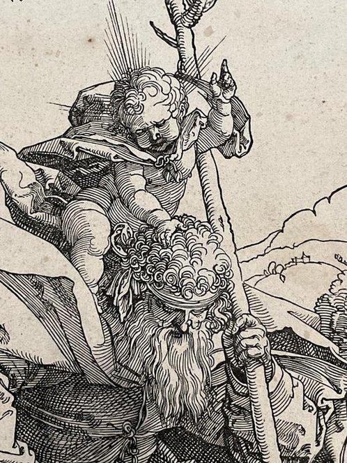 Albrecht Dürer (1471-1528) - San Cristoforo porta il Bambino, Antiek en Kunst, Antiek | Overige Antiek