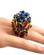 Ring - 18 karaat Geel goud, Zeer grote unieke damesring van, Sieraden, Tassen en Uiterlijk, Ringen, Nieuw