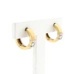 Gouden oorstekers met diamant | 0,32 ct. (rond briljant), Gebruikt, Overige kleuren, Ophalen of Verzenden, Met edelsteen