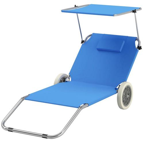 TRUUSK Set Van 2 Opvouwbare Zonnestoelen Met Kussen, Dak, Ro, Tuin en Terras, Overige Tuin en Terras, Nieuw, Verzenden