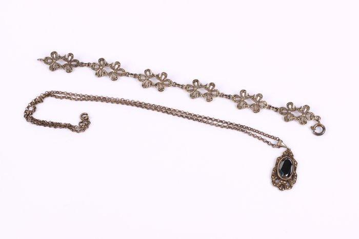 Zonder Minimumprijs - 2-delige sieradenset Zilver - Vintage, Sieraden, Tassen en Uiterlijk, Antieke sieraden