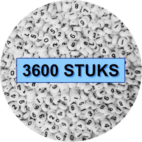 Fako Bijoux® - Cijferkralen Rond Bulk - Number Beads - Acryl, Hobby en Vrije tijd, Kralen en Sieraden maken, Verzenden