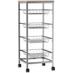 TRUUSK Serveerwagen - Keukenwagen met Metalen Manden - Zijwa, Verzenden, Nieuw