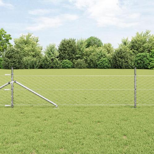 vidaXL Hexagon Hek 0.4x100 m Verzinkt Staal, Tuin en Terras, Schuttingen, Nieuw, IJzer, Verzenden