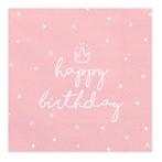 Servetten Happy Birthday Roze 33cm 20st, Verzenden, Nieuw