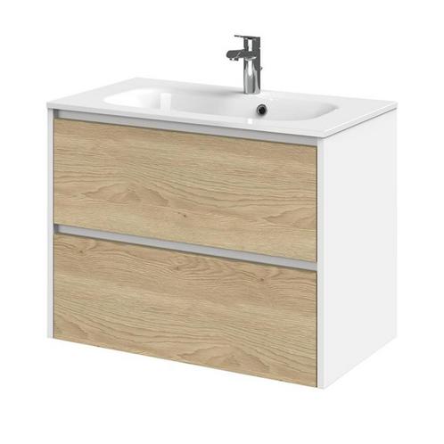 Tiger Reverse Meubelset 80 cm met 2 lades Naturel eik - Mat, Doe-het-zelf en Verbouw, Sanitair, Bad, Nieuw, Ophalen of Verzenden
