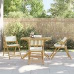 vidaXL Bistrostoelen 4 st inklapbaar met kussens bamboe, Tuin en Terras, Tuinstoelen, Verzenden, Nieuw, Hout