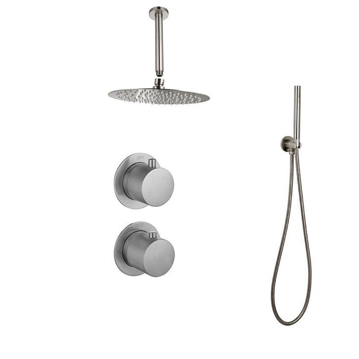 Sani Royal Inbouw Regendouche Doucheset Gun Metal Messing, Doe-het-zelf en Verbouw, Sanitair