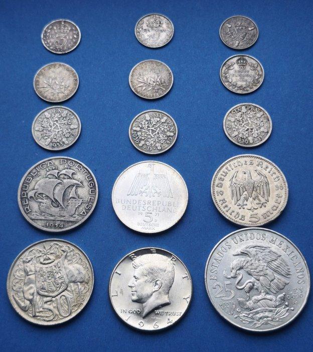 Wereld. 15 Silver Coins (Zonder Minimumprijs), Postzegels en Munten, Munten | Europa | Niet-Euromunten