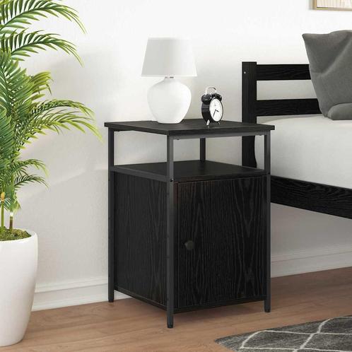 vidaXL Nachtkastje Zwart eiken Bewerkt hout, Huis en Inrichting, Slaapkamer | Nachtkastjes, Nieuw, Minder dan 45 cm, Hout, 55 tot 70 cm
