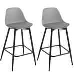 Set van 2 Hoge Barkrukken Fluweel/PP met Rugleuningen Voetst, Huis en Inrichting, Barkrukken, Verzenden, Nieuw