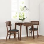 vidaXL Eetkamerstoelen met kussens 2 st massief hout rubber, Huis en Inrichting, Stoelen, Verzenden, Nieuw, Bruin
