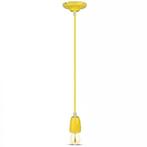 Retro porseleinen lamp - GEEL - E27 fitting - pendel, Ophalen of Verzenden, Nieuw
