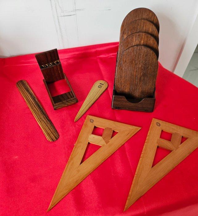 Antica Bottega Ghianda - Bureauset (6) - Hout, Antiek en Kunst, Antiek | Meubels | Stoelen en Banken