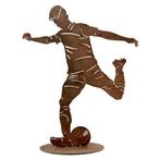 Voetballer met bal | Decoratiefiguur van metaal roest |, Verzenden, Nieuw