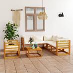 vidaXL 7-delige Loungeset met kussens massief acaciahout, Tuin en Terras, Verzenden, Nieuw, Hardhout, Loungeset
