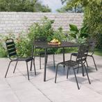 vidaXL 5-delige Tuinset staal antracietkleurig, Tuin en Terras, Tuinsets en Loungesets, 4 zitplaatsen, Verzenden, Nieuw, Rvs