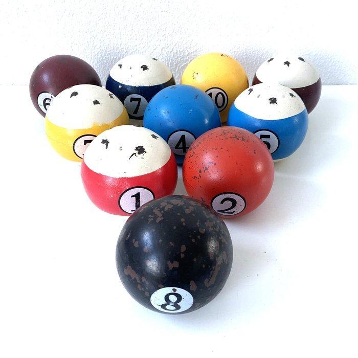 Decoratief ornament - Setje biljartballen in groot formaat, Antiek en Kunst, Antiek | Wandborden en Tegels