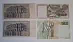 Italië. - 2 x 1000 + 2 x 5000 Lire - included replacement -