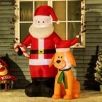 Kerstdecoratie, Kerstman Met Hond, Opblaasbaar, Groot, Incl., Diversen, Kerst, Verzenden, Nieuw