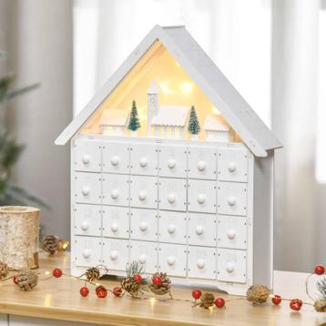 Adventskalender -  - 24 lades - LED-verlichting - Wit beschikbaar voor biedingen