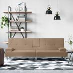 vidaXL Slaapbank met bekerhouders kunstleer, Verzenden, Nieuw, Leer, 200 tot 250 cm