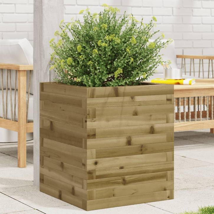 vidaXL Plantenbak 40x40x46 cm geïmpregneerd grenenhout, Tuin en Terras, Bloembakken en Plantenbakken, Nieuw, Hout, Verzenden