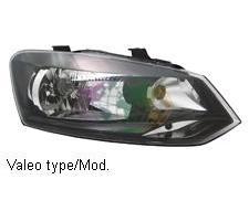 VOLKSWAGEN POLO 5, 6R, 2009-2014 - KOPLAMP, DEPO, H4, ele...