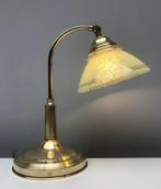 Bureaulamp - Glas, Messing, Antiek en Kunst, Curiosa en Brocante
