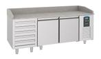 Pizzawerkbank | 615L | 2 Deuren + 5 Deegladen (en600x400) |, Witgoed en Apparatuur, Koelkasten en IJskasten, Ophalen of Verzenden