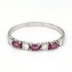 Ring - 18 karaat Witgoud Robijn - Diamant, Sieraden, Tassen en Uiterlijk, Ringen, Nieuw